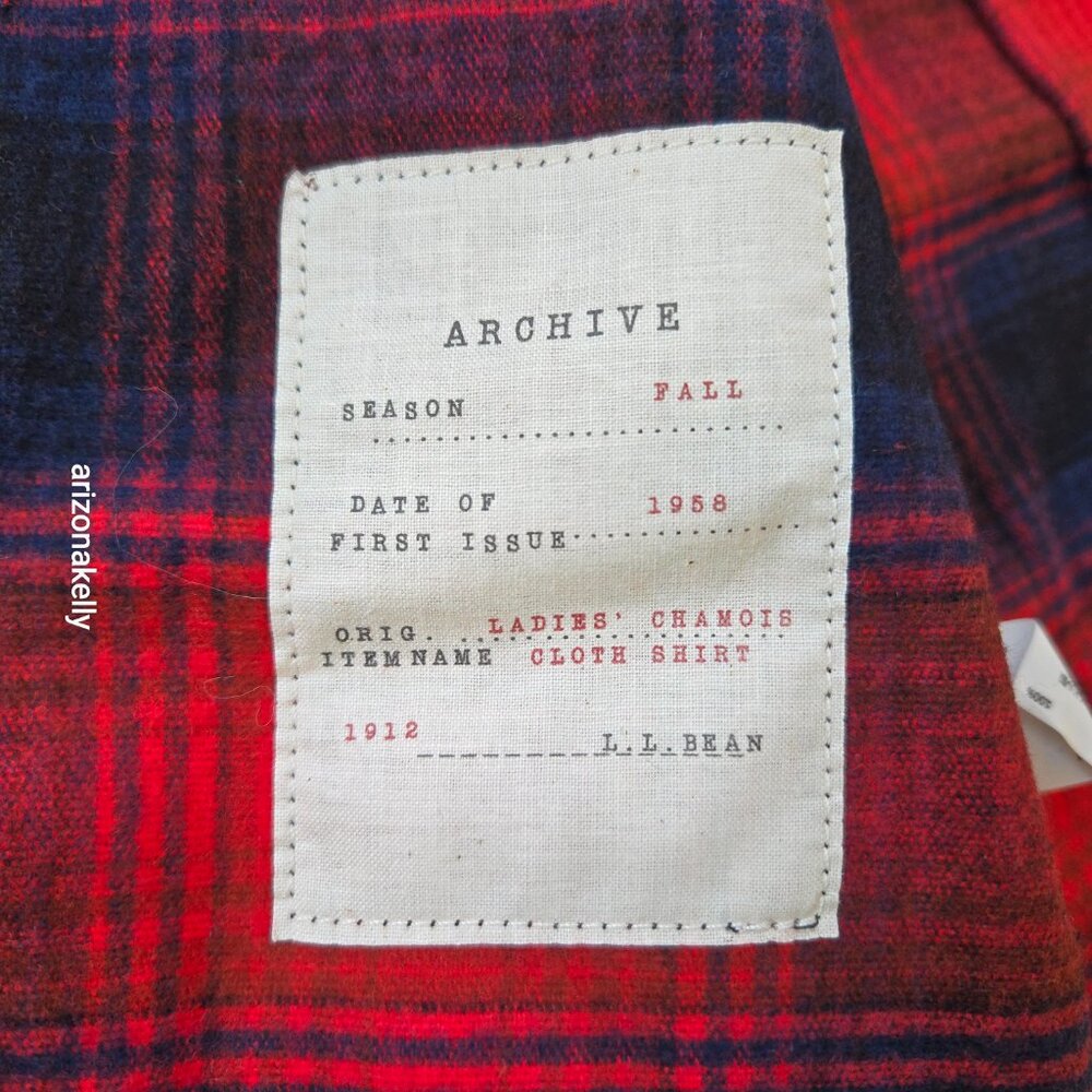 NWT L.L. Bean Signature Chamois Tunic Flannel Soft Oversized Shirt XS Plaid - Picture 3 of 7